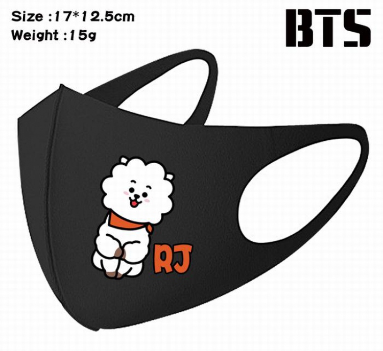 BTS-14A Black Anime color printing windproof dustproof breathable mask price for 5 pcs