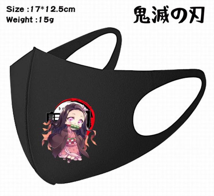 Demon Slayer Kimets-12A Black Anime color printing windproof dustproof breathable mask price for 5 pcs