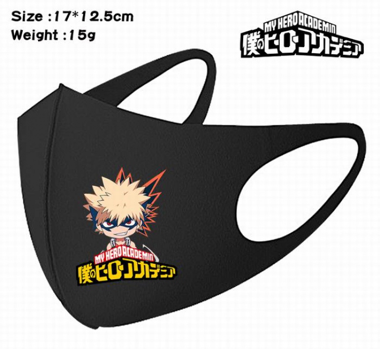 My Hero Academia-8A Black Anime color printing windproof dustproof breathable mask price for 5 pcs