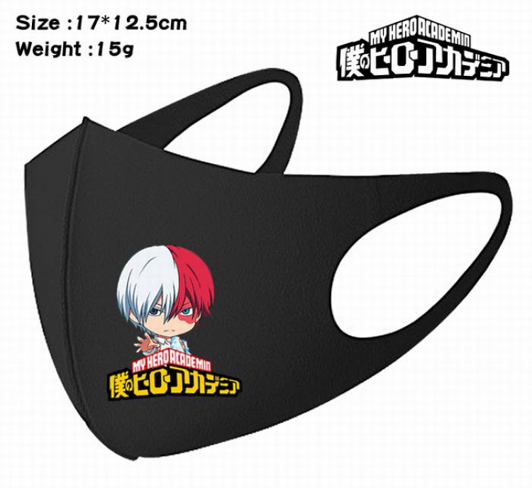 My Hero Academia-7A Black Anime color printing windproof dustproof breathable mask price for 5 pcs
