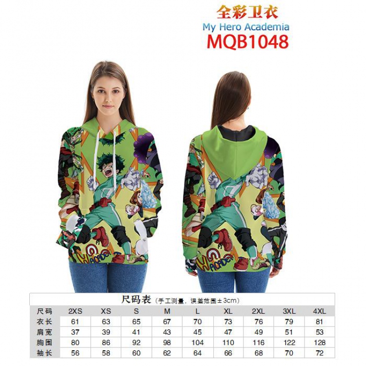My Hero Academia Full color zipper hooded Patch pocket Coat Hoodie 9 sizes from XXS to 4XL MQB1048