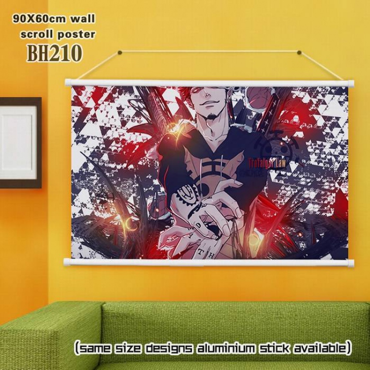 One Piece White Plastic rod Cloth painting Wall Scroll 60X90CM BH210