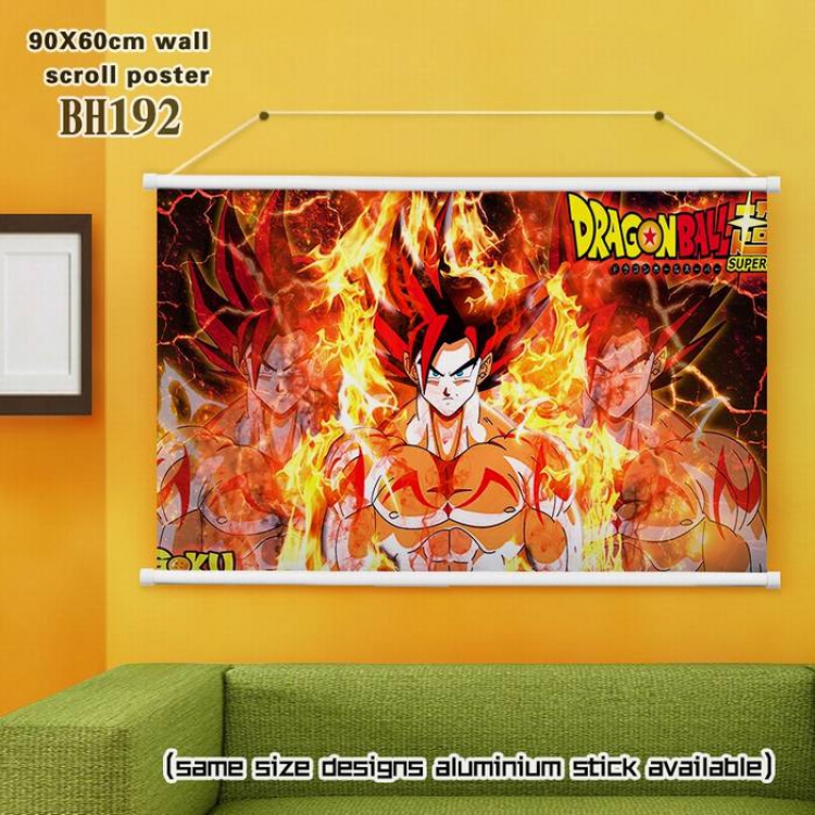 Dragon Ball White Plastic rod Cloth painting Wall Scroll 60X90CM BH192