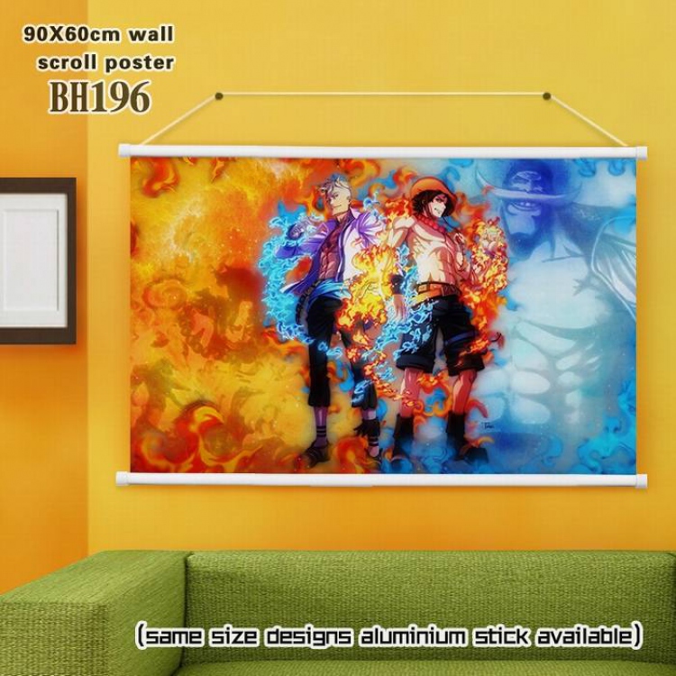 One Piece White Plastic rod Cloth painting Wall Scroll 60X90CM BH196