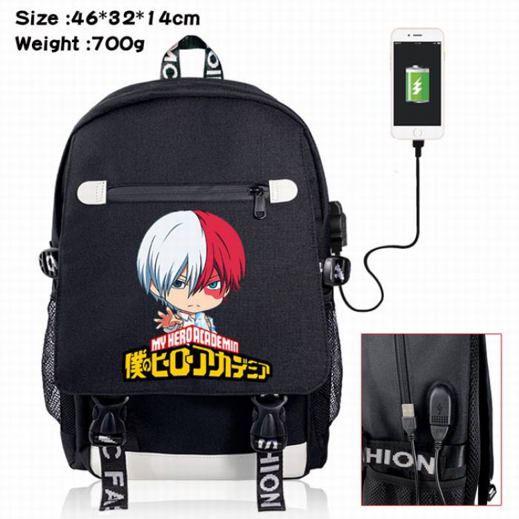 My Hero Academia-7A Black Color data cable Backpack