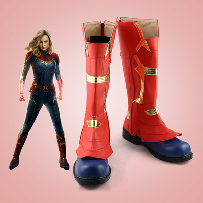 HOT Captain Marvel Cosplay Costume Carol Superhero Adult Jumpsuit Halloween 35-44yards