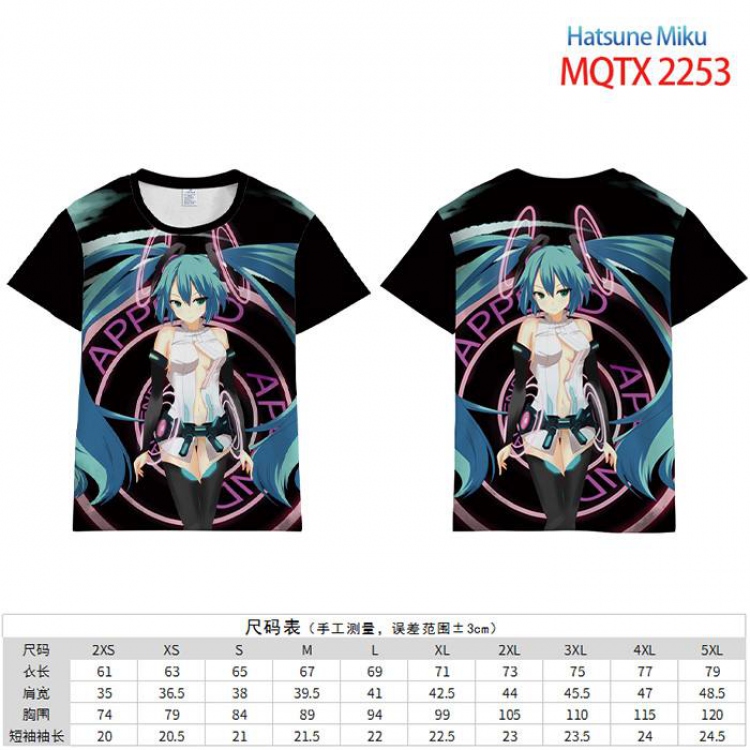 Hatsune Miku Full color short sleeve t-shirt 10 sizes from 2XS to 5XL MQTX-2253