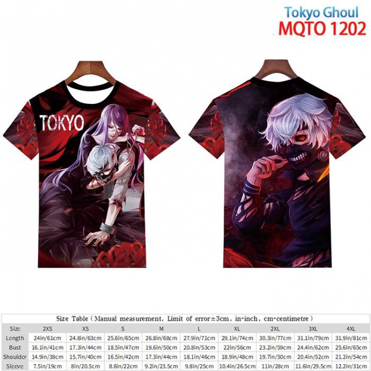 Tokyo Ghoul full color short sleeve t-shirt 9 sizes from 2XS to 4XL MQTO-1202