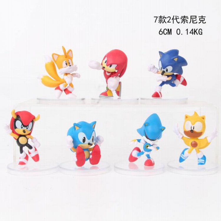 Sonic the Hedgehog Series a set of seven Bagged Figure Decoration Model 6CM 0.14KG