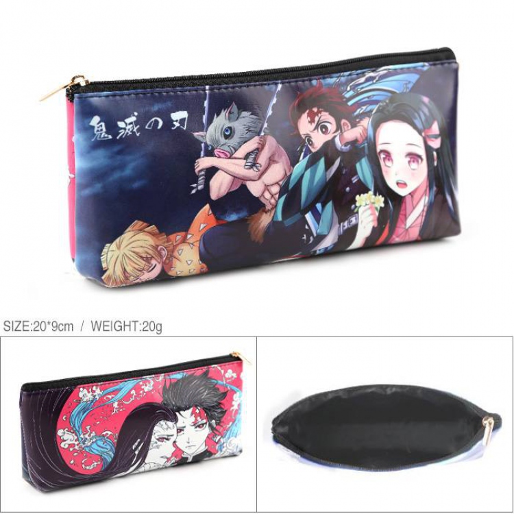 Demon Slayer Kimets Full color PU zipper student pencil bag storage bag cosmetic bag Style B