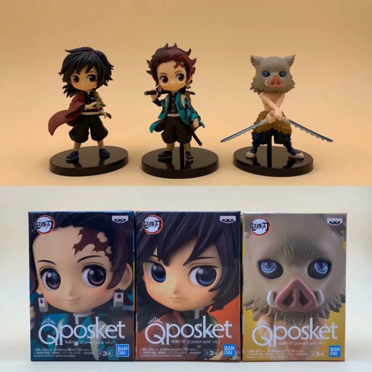 Demon Slayer Kimets Kamado Tanjirou,Tomioka Giyuu and Hashibira Inosuke a set of three Boxed Figure Decoration Model 10C