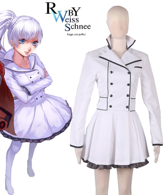 RWBY Season 2 White Weiss Schnee Lolita Dress Anime Cosplay Costume XXS XS S M L XL XXL XXXL 7 days prepare