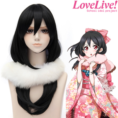 Love Live! School Idol Project Yazawa Niko January Kimono Black 60cm Anime Cosplay Wig