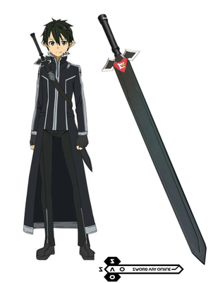 Sword Art Online Ⅱ Kirito ALO Black long sword Anime Cosplay Wooden Weapons 110cm