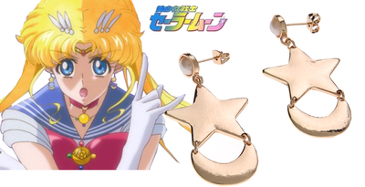 Sailor Moon Crystal Princess Sailor Moon Tsukino Usagi Moon and Star Ear-ring Cosplay Props 5cm