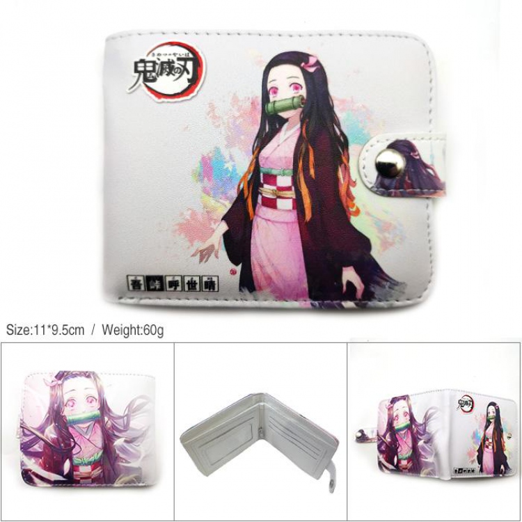 Demon Slayer Kimets Kamado Nezuko Full color short Snap button Wallet -MK-034