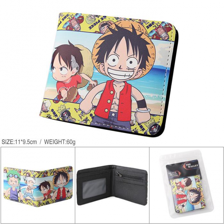 One Piece Full color PU silk screen two fold short card holder wallet Style B
