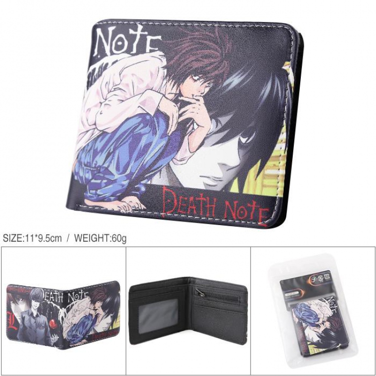 Death Note Full color PU silk screen two fold short card holder wallet
