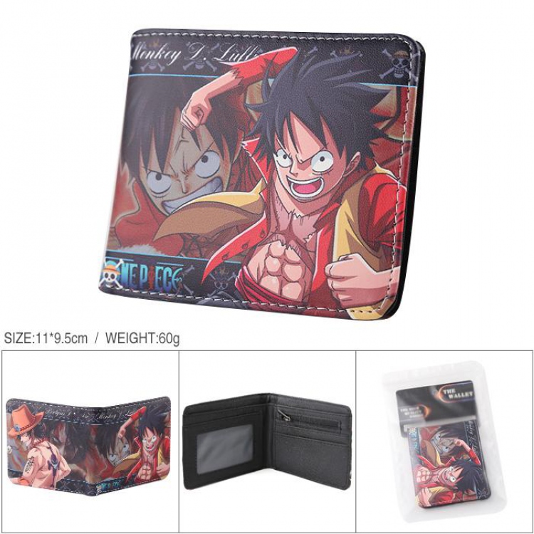 One Piece Full color PU silk screen two fold short card holder wallet Style A