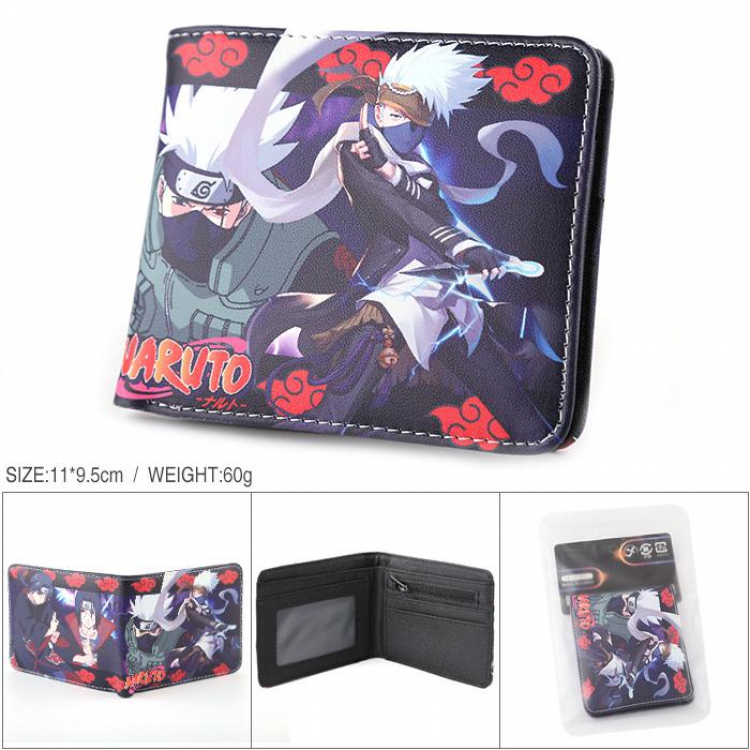 Naruto Full color PU silk screen two fold short card holder wallet Style B