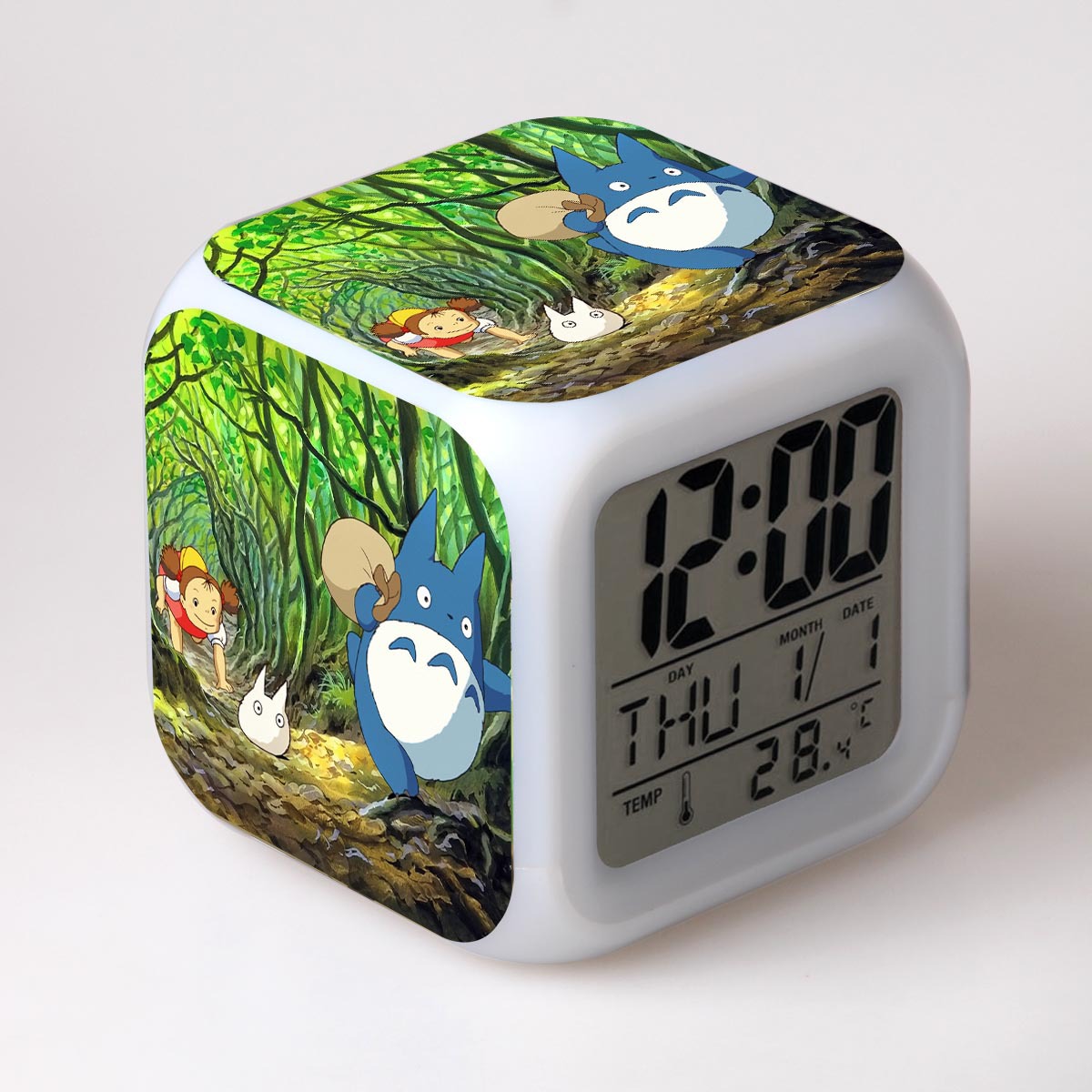 totoro anime led clock