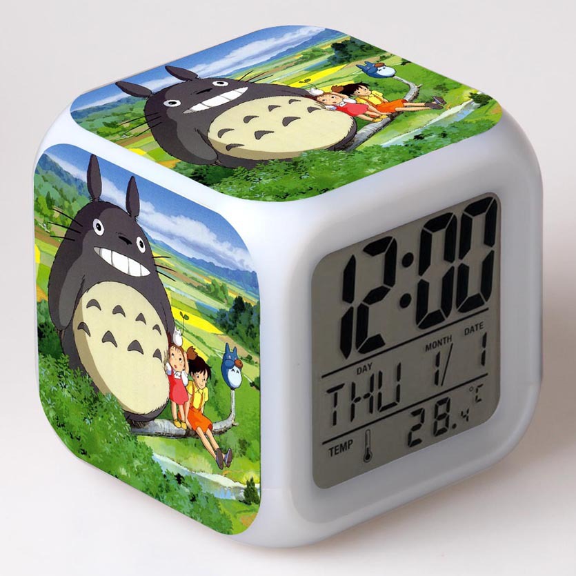 totoro anime led clock