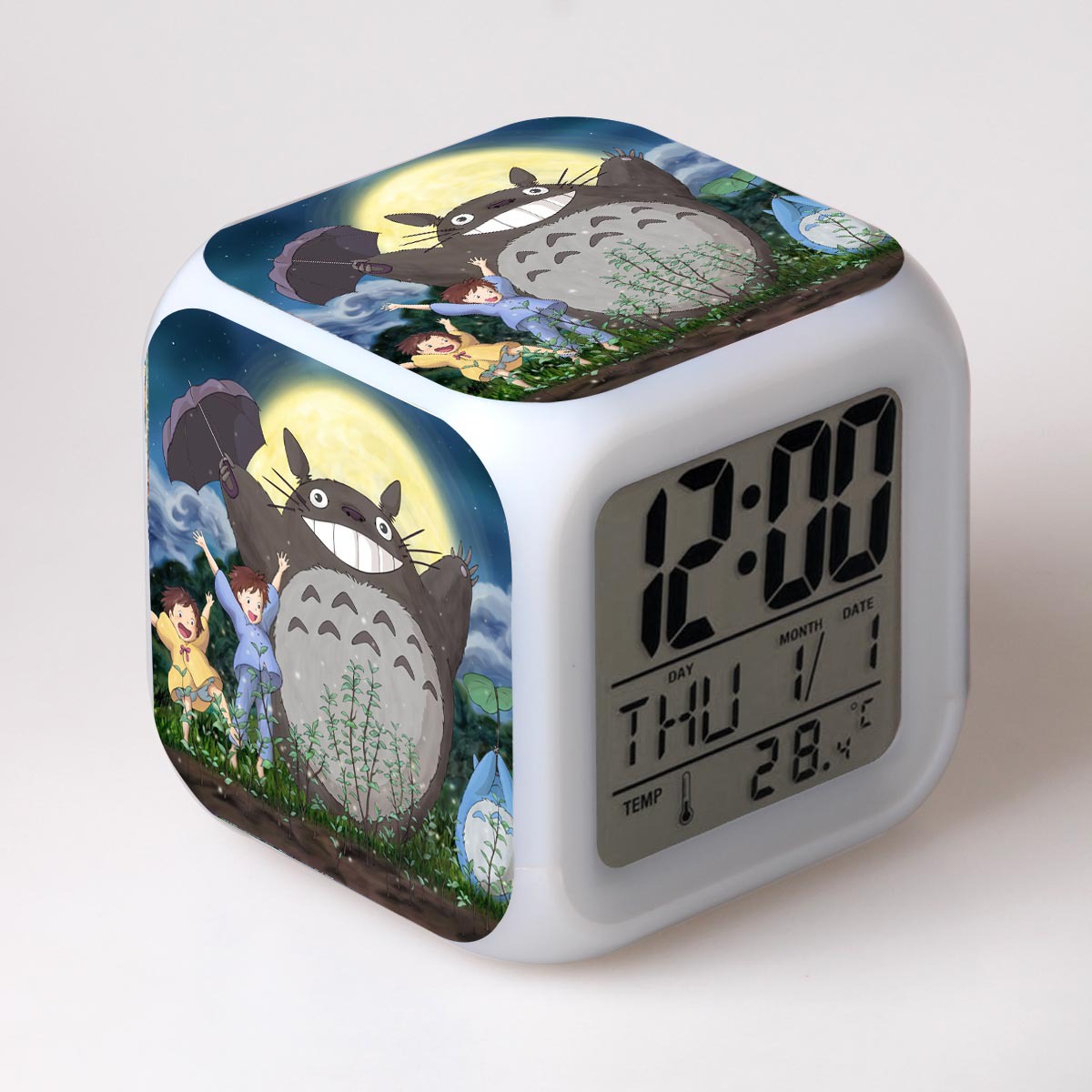 totoro anime led clock