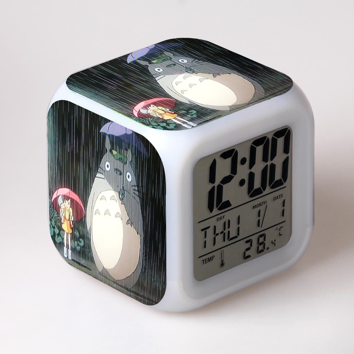 totoro anime led clock