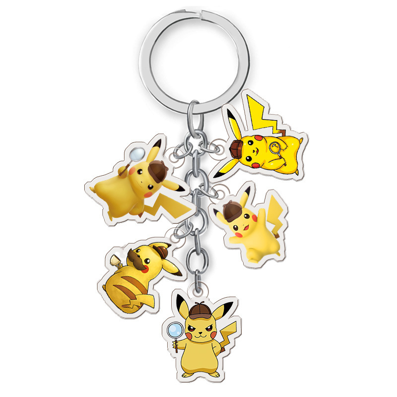 pokemon picachu anime double side acrylic keychain