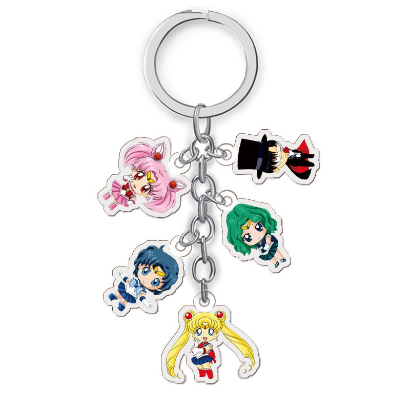 sailormoon anime double side acrylic keychain