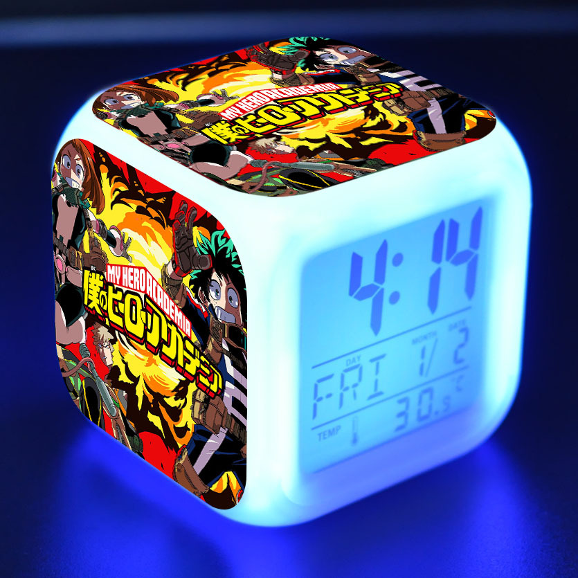 my hero academia anime led clock