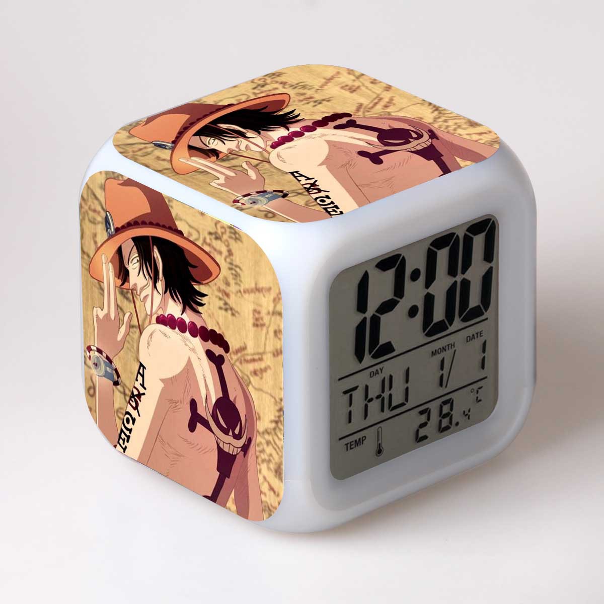 one piece anime led clock
