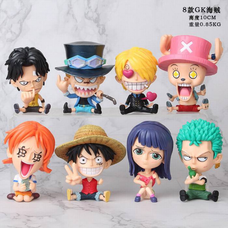 One Piece GK a set of eight Bagged Figure Decoration Model 10CM 0.85KG