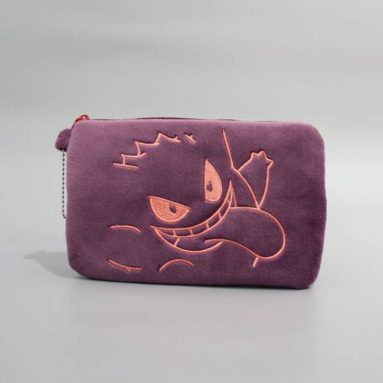Pokemon Gengar Plush zipper bag storage bag clutch bag wallet 20X12CM 0.04KG