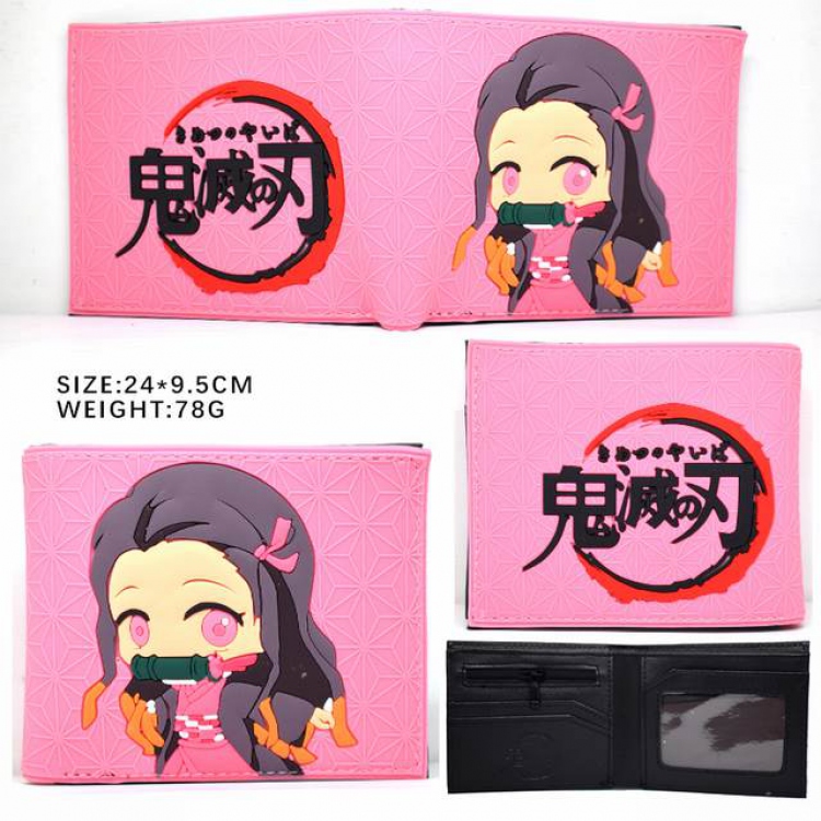 Demon Slayer Kimets Short two fold silicone wallet Style B