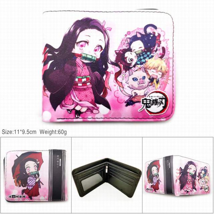 Demon Slayer Kimets Short color picture two fold wallet 11X9.5CM 60G-HK-514