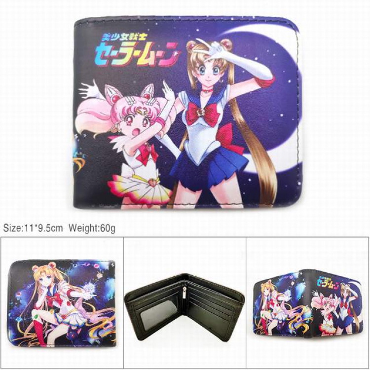 SailorMoon Short color picture two fold wallet 11X9.5CM 60G-HK-517