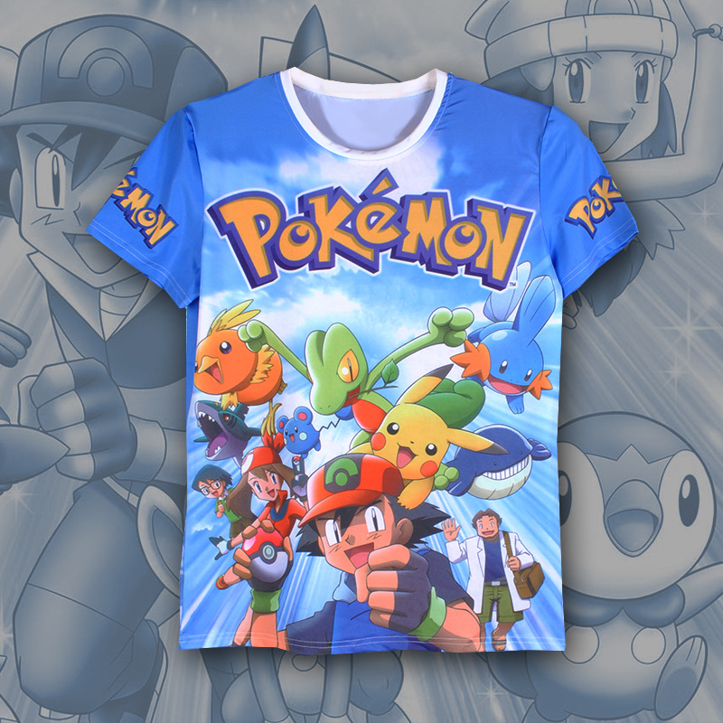 pokemon anime 3d printed tshirt 2xs to 5xl