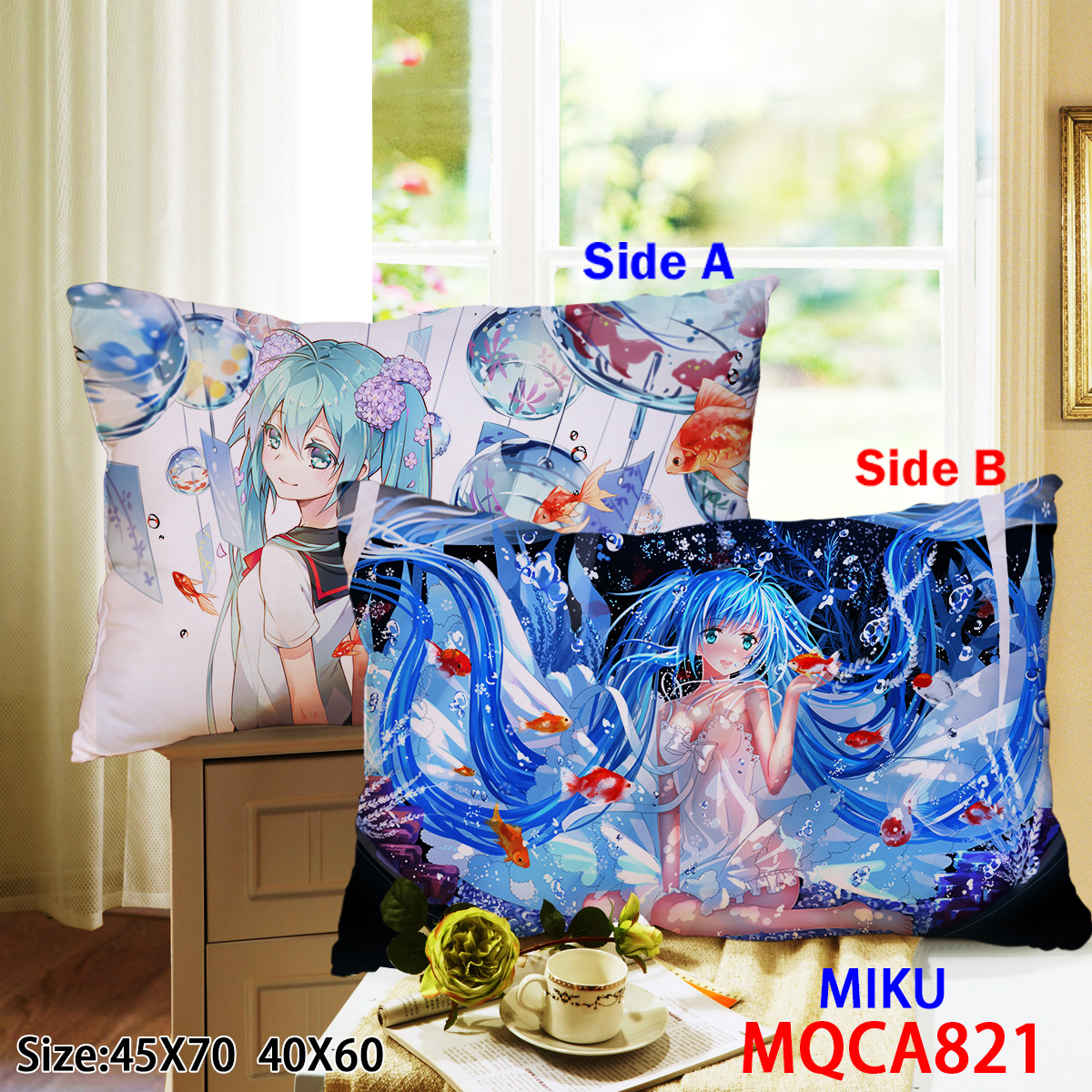 miku.hatsune anime double face cushion 45*60cm
