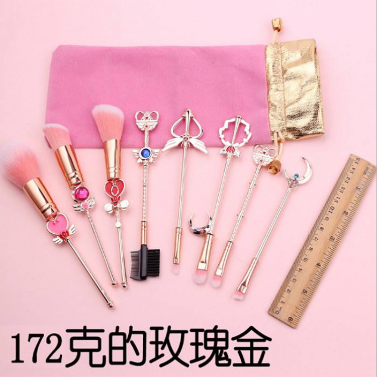 SailorMoon Rose gold makeup brush a set of eight 15-19CM price for 2 set