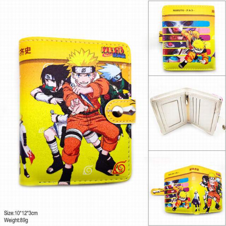 Naruto Full color short button wallet 10X12X3CM 89G SH-136