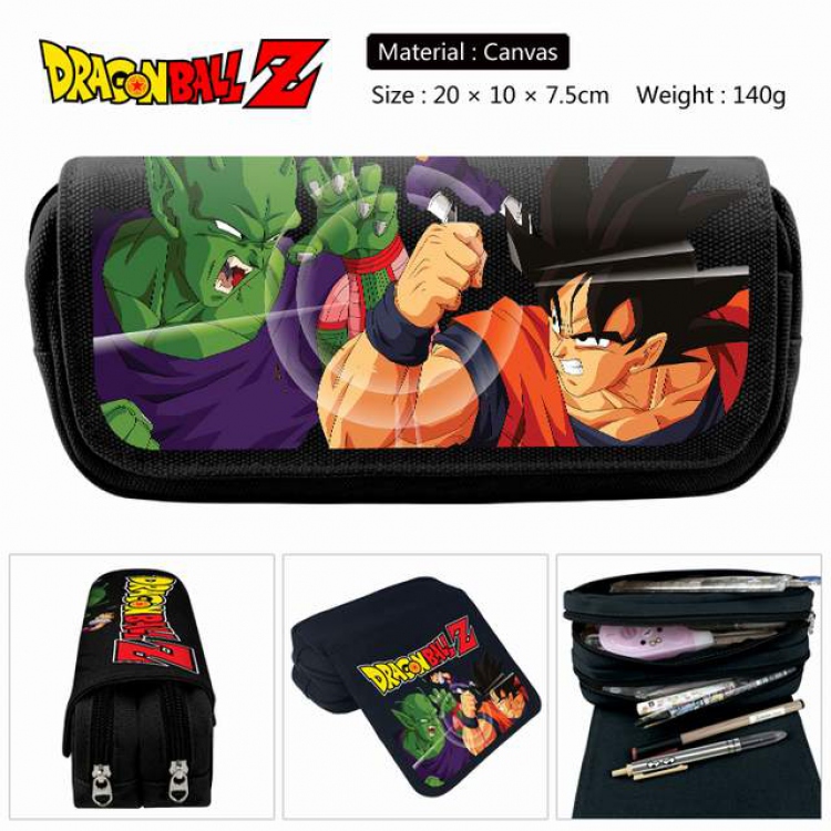 Dragon Ball Anime double layer multifunctional canvas pencil bag stationery box wallet 20X10X7.5CM 140G Style D