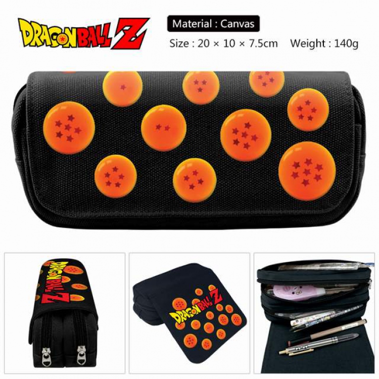 Dragon Ball Anime double layer multifunctional canvas pencil bag stationery box wallet 20X10X7.5CM 140G Style B