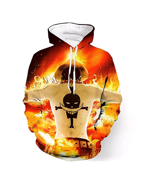 one piece ace anime 3d printed hoodie 2xs to 4xl