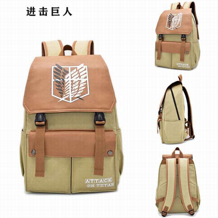Attack on Titan Anime washed canvas PU backpack school bag 32X15X45CM 0.8KG