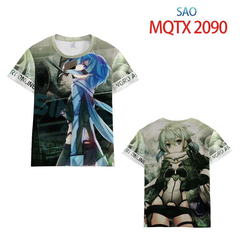 sword art online anime 3d printed tshirt 2xs to 5XL
