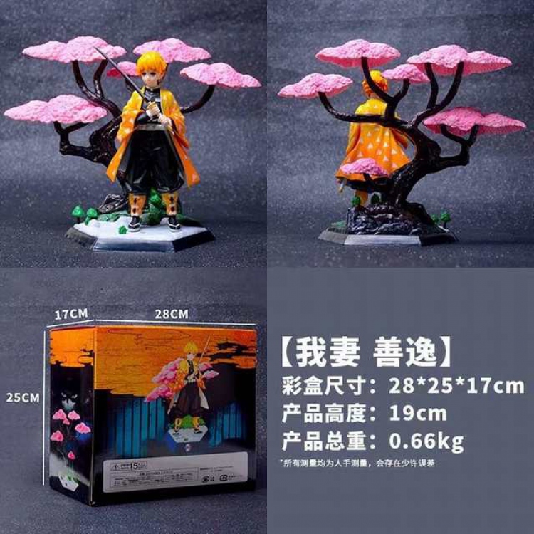 Demon Slayer Kimets Agatsuma Zenitsu Boxed Figure Decoration Model 19CM 0.66KG Color box size:28X25X17CM