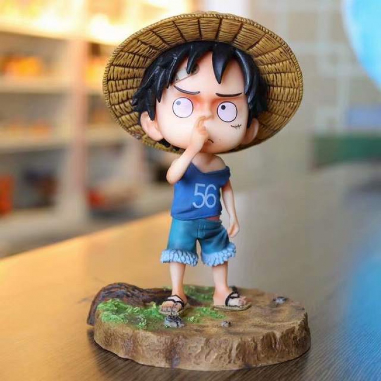 One Piece Monkey D. Luffy blue Boxed Figure Decoration Model 15CM 0.22KG Color box size:12X9X18CM a box of 100