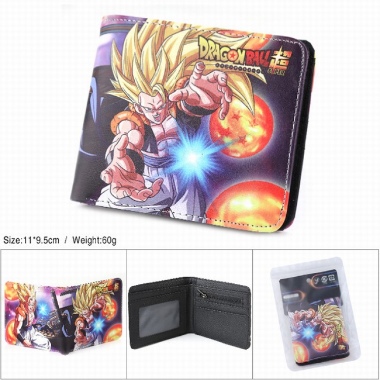 Dragon Ball Full color silk screen two fold short card bag wallet purse