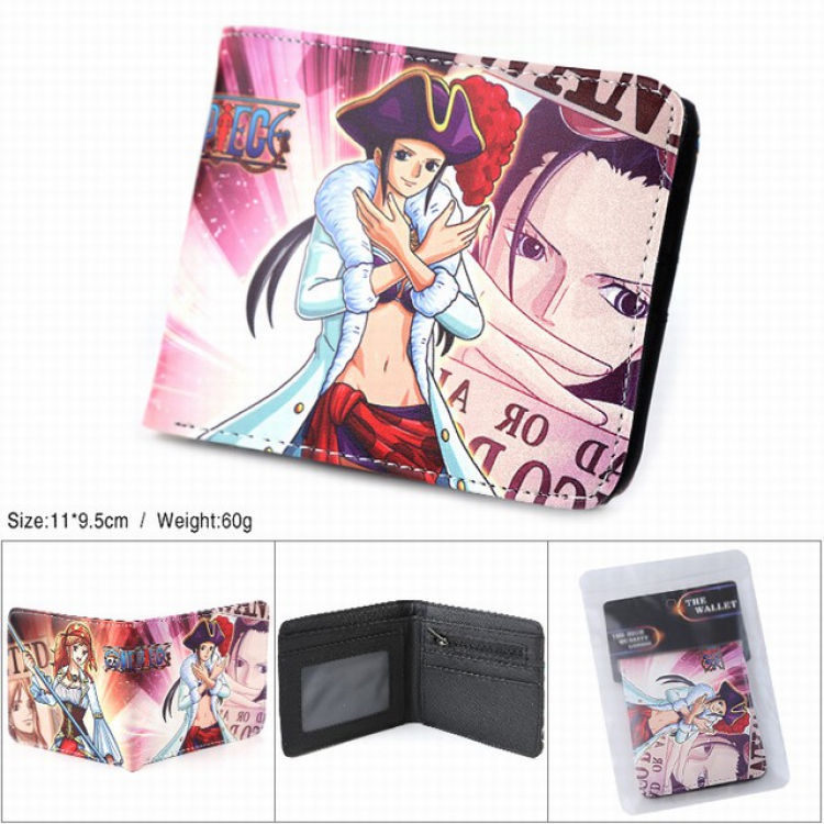One Piece Nico·Robin Full color silk screen two fold short card bag wallet purse